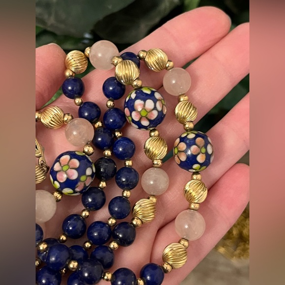 Cloisonné and Stone Necklace - Picture 9 of 9